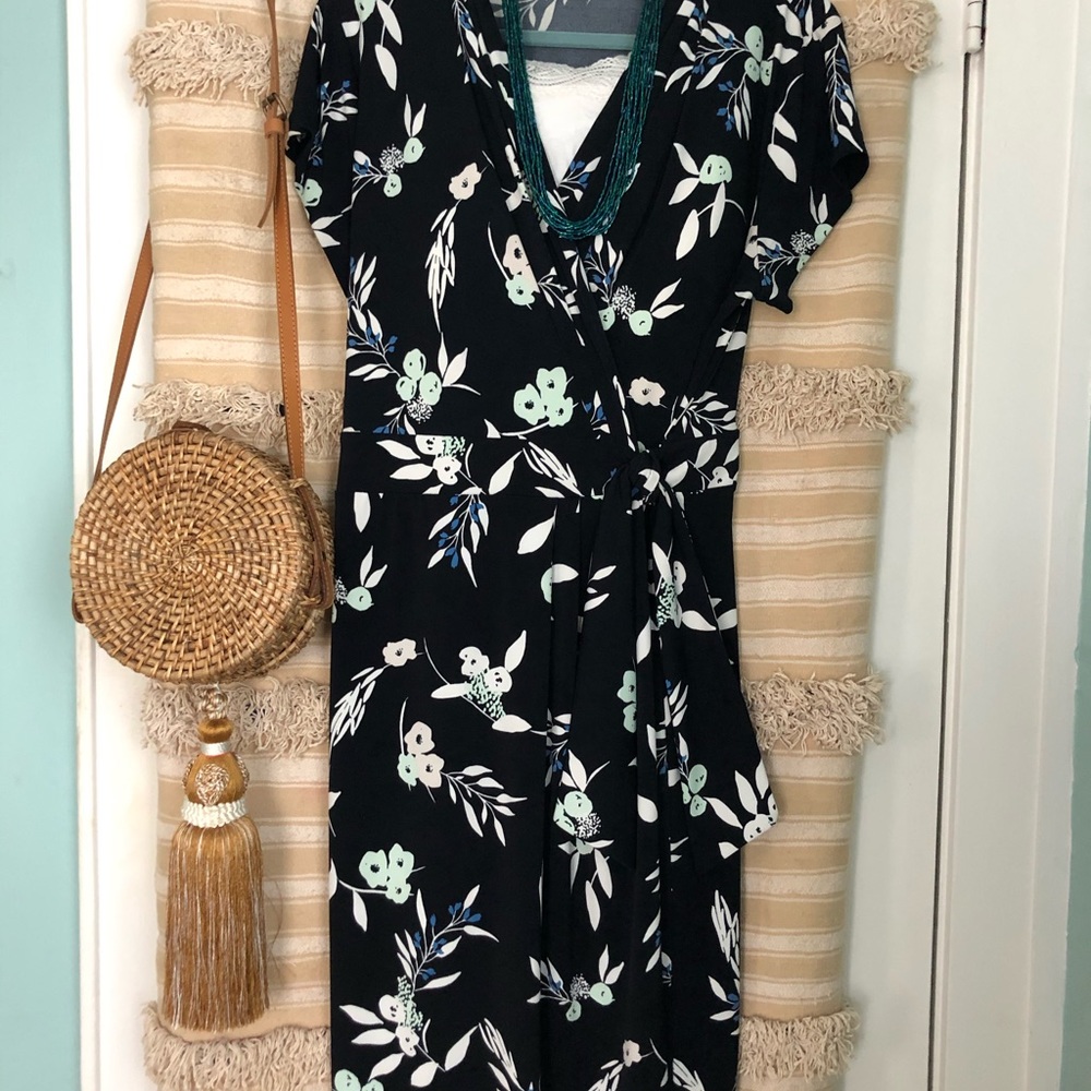 Ann Taylor Factory cap sleeve full wrap dress